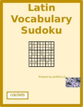 Preview of Colōrēs (Colors in Latin) Sudoku