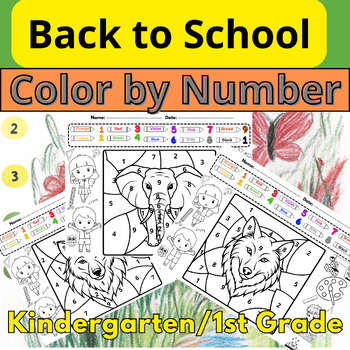 Preview of ColWild Coloring Pages Math Numbers Color by Code Color by Number