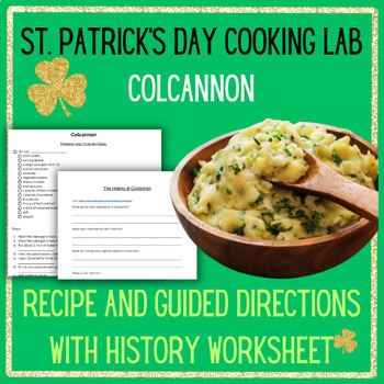 Preview of Colcannon ST. PATRICK'S DAY Lab and Assignment Irish Cuisine Cooking Foods Lab