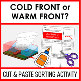 Cold Front or Warm Front | Cut and Paste Sorting Activity