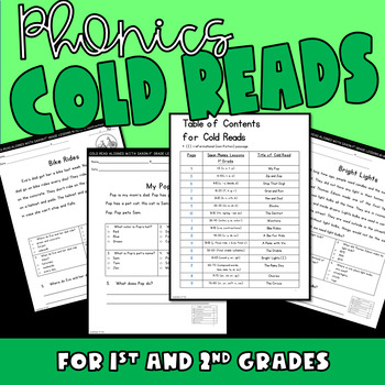 Preview of Cold Reads for Phonics Lessons REMASTERED