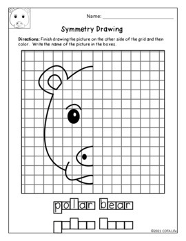 Cold Region Animal Symmetry Drawing Packet by COTA Life | TPT