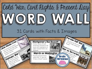 Preview of Cold War, Civil Rights, and Present Day America Word Wall