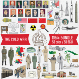 Cold War Clip Art Bundle, 116 Pieces (58 color, 58 black a