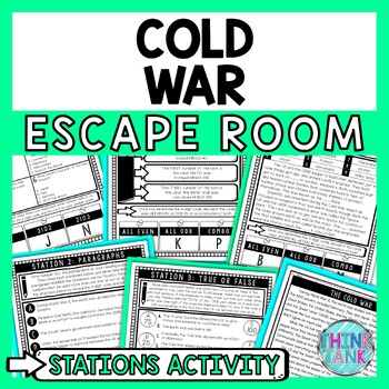 Preview of Cold War Escape Room Stations - Reading Comprehension Activity
