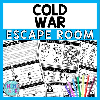 Preview of Cold War Escape Room - Task Cards - Reading Comprehension