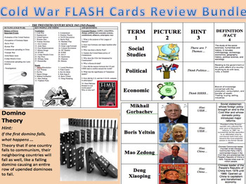 Preview of Cold War Flash Cards Common Core Review Bundle!!