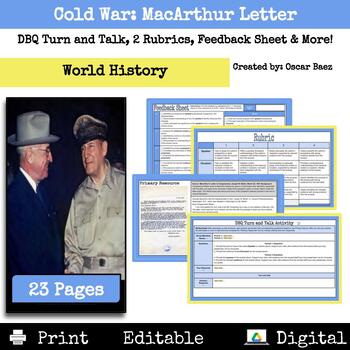 Preview of Cold War: MacArthur Letter Primary Source DBQ Turn & Talk Activity and more!
