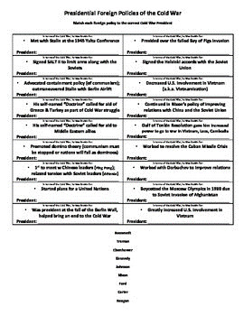 Foreign Policy Worksheet Answer Key