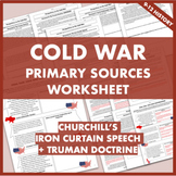 Cold War Primary Source Worksheet & KEY! Iron Curtain, Tru