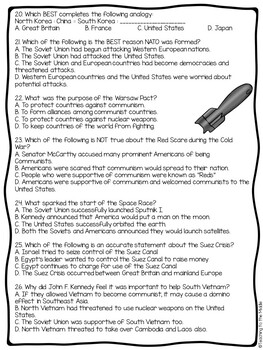 cold war critical thinking questions