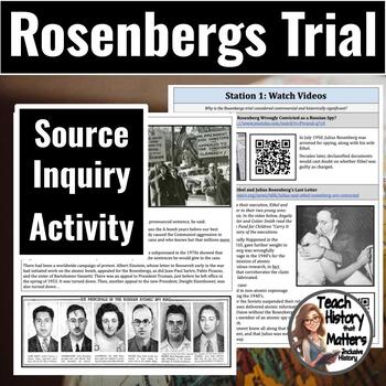 Preview of Cold War Rosenbergs Trial Stations Investigation, Covers Red Scare & McCarthyism
