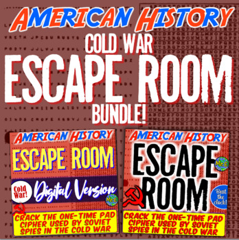 Preview of Cold War Soviet Spies Escape Room BUNDLE | One Time Pad | Distance Learning