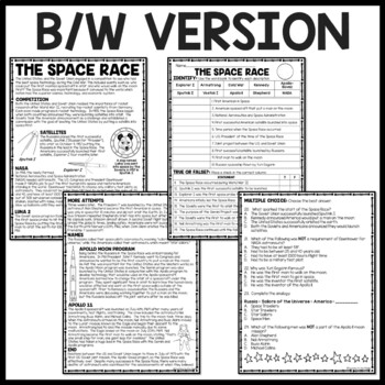 Cold War- Space Race Reading Comprehension Worksheet, Soviet Union