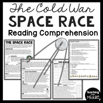 Preview of Cold War Space Race Informational Reading Comprehension Worksheet Sputnik