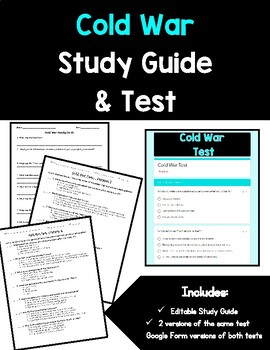 Preview of Cold War Study Guide and Test
