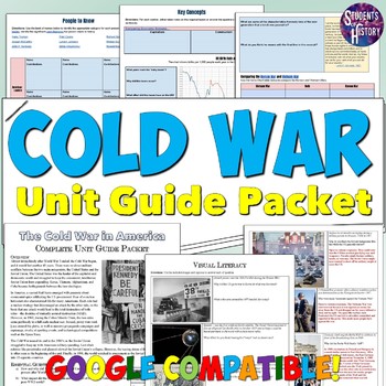 Preview of Cold War Packet & Study Guide Worksheets, Map, Activities