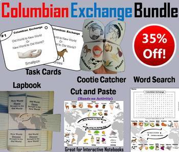 Preview of Columbian Exchange Task Cards and Activities Bundle (Age of Exploration Unit)