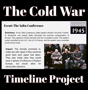 Preview of Cold War Timeline Digital Notebook - Small Project Template & more