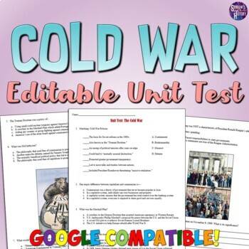 Cold War Unit Test for US History by Students of History | TPT