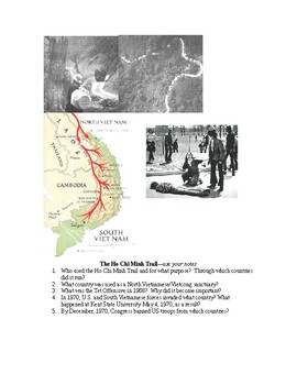 Preview of Cold War Vietnam War: Hp Chi Minh Trail Map