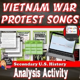 VIETNAM  WAR PROTEST Song Analysis Activity | Cold War | P