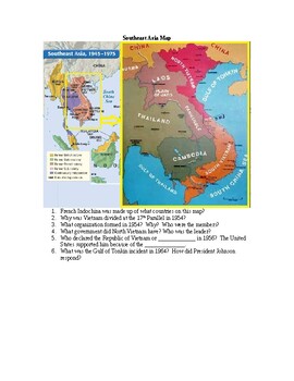 Preview of Cold War Vietnam War: Southeast Asia Map