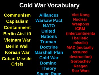 Preview of Cold War Vocabulary Lessons