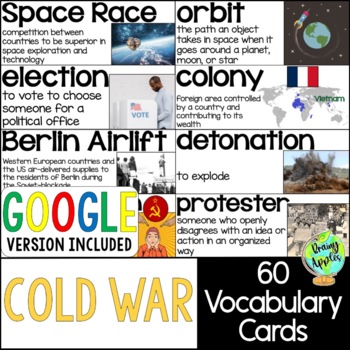Preview of Cold War Vocabulary Word Wall Cards - Cold War Activity - Bulletin Board