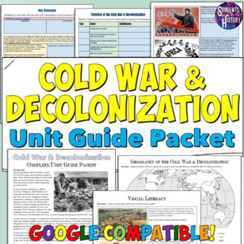 Preview of Cold War and Decolonization Study Guide Unit Packet: Map, Activities