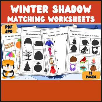 Preview of Cold-Weather Challenge: Shadow Matching Worksheets