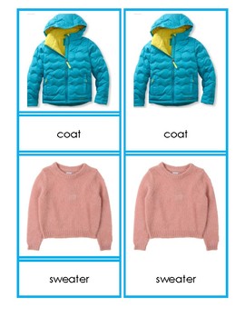 Cold Weather Clothing 3-Part Cards by Inspired by Montessori | TpT