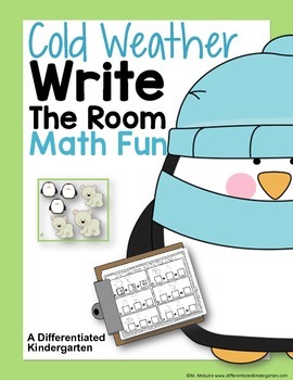 Preview of Cold Weather Write The Room Math Fun-Differentiated and Aligned