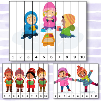 Cold Winter Counting & Ordering Numbers Puzzle 1 to 20 For Kindergarten ...