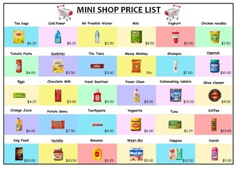 Preview of Coles Minis Tiny Shop (Editable)