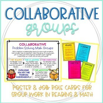 Preview of Student Jobs Group Work Collaborative Learning Bundle for Reading and Math