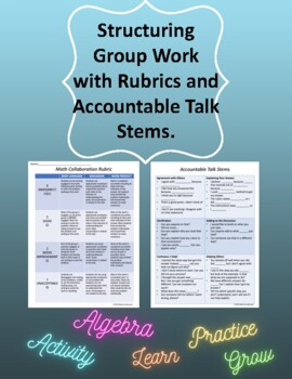 Preview of Collaboration Rubric and Accountable Talk Stems