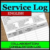 Collaboration/Consultation Log- Special Education Service Log