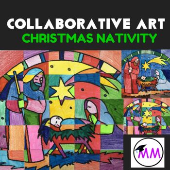 Preview of Collaborative Art Activity  |  Christmas Nativity Scene   |   Christmas Poster