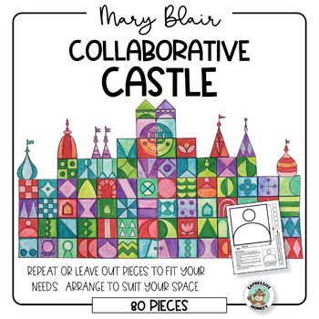 Preview of Collaborative Castle in the Style of Mary Blair • Elementary Art Lesson