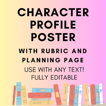 Preview of Collaborative Character Profile Poster -Characterization Activity FOR ANY TEXT!