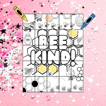 Preview of Collaborative Coloring Page! Bee Kind Theme