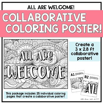 Preview of Collaborative Coloring Poster - All Are Welcome