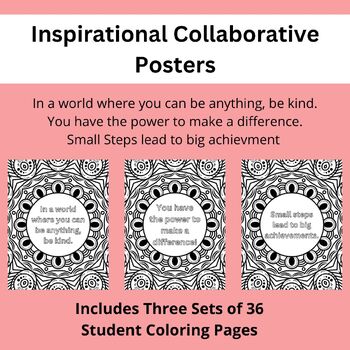 Preview of Collaborative Coloring Poster | Inspirational Bulletin Board