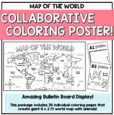 Collaborative Coloring Poster - Map of the World - Global 