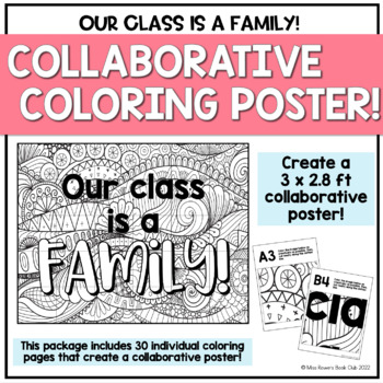 Preview of Collaborative Coloring Poster - Our Class is a Family