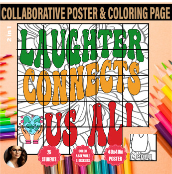 Preview of Collaborative Coloring Poster for AAPI Month Inspiring Ken Jeong Quote POP ART