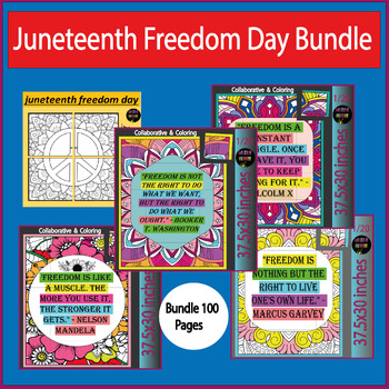 Preview of Collaborative Coloring Poster for Juneteenth Freedom Day Celebrations Bundle