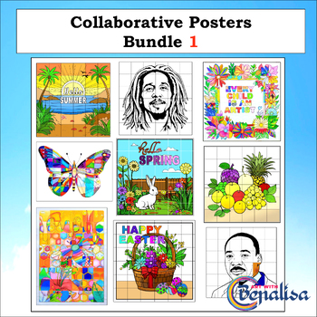 Preview of Collaborative Coloring Posters. Bulletin Board Crafts. Bundle 1