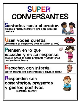Preview of Collaborative Conversation Anchor Charts in Spanish and English